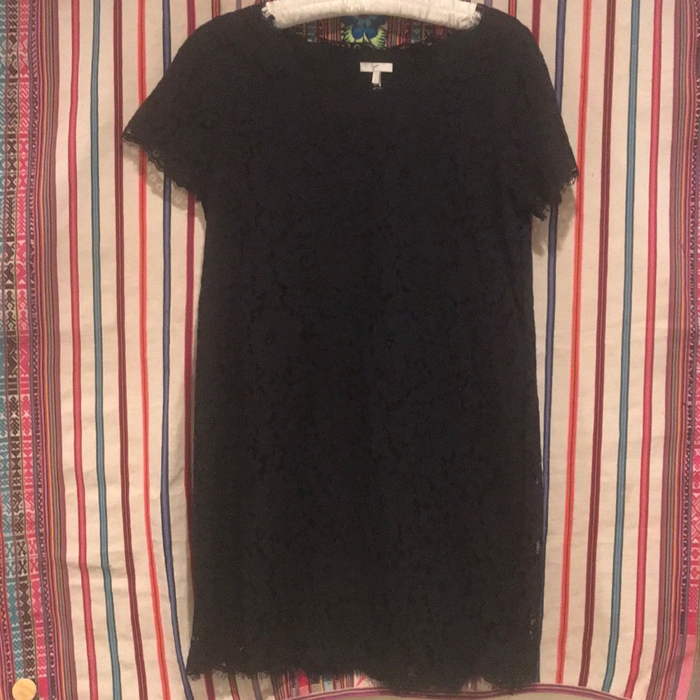 Joie Black Lace Shift Dress size L